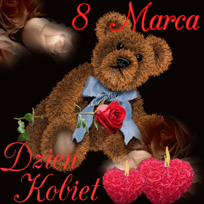 Miś poruszający głową na dzień kobiet